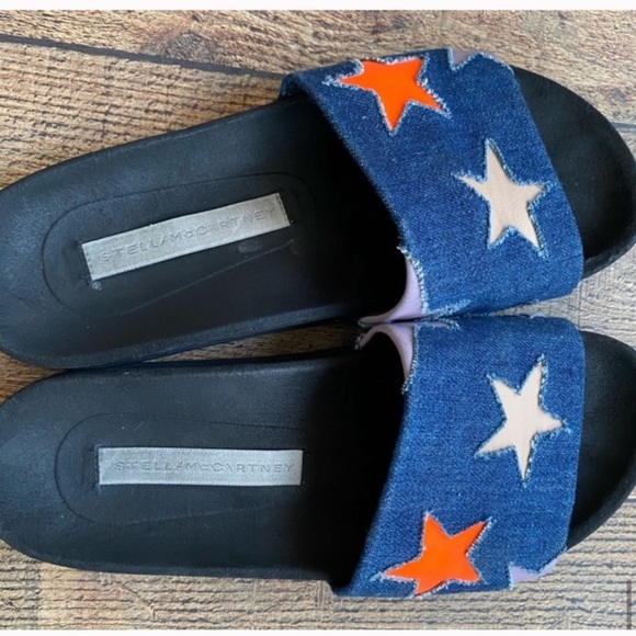 Stella McCartney Star Denim Loafer Slides Size 7 Authentic - Picture 9 of 10